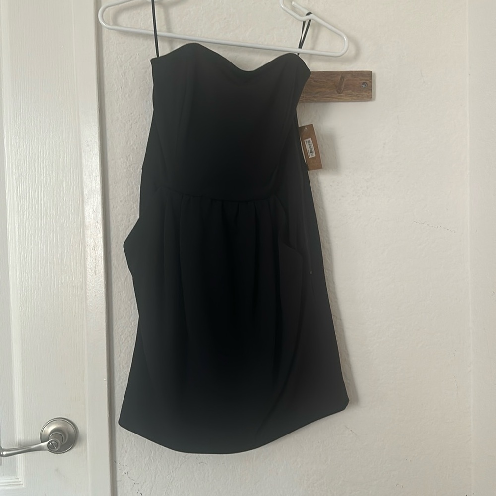 Black strapless dress